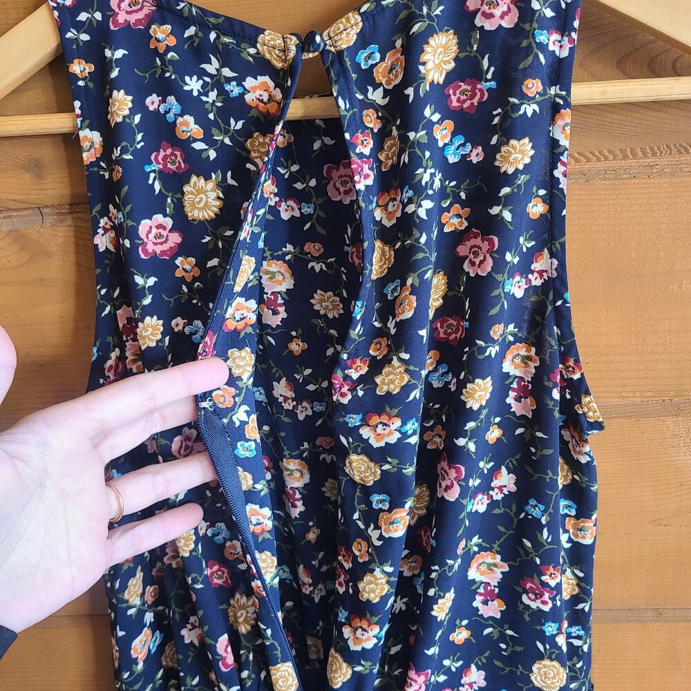 J. Crew Mercantile Floral Dress Tank Top Vintage Navy 2 Boho Cottagecore Preppy - Picture 5 of 7